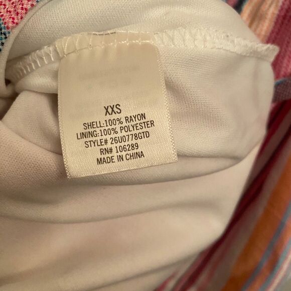 Blue Rain Amie Tie Backless Butterfly Sleeve Belted Rainbow Striped Romper XXS - Picture 7 of 7